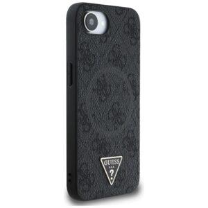 GUESS dėklas skirtas Apple iPhone 16e (SE 4 2025) compatible with MagSafe GUHMPSE4P4TDPK (PU 4G Triangle Logo) juodos spalvos - Image 4