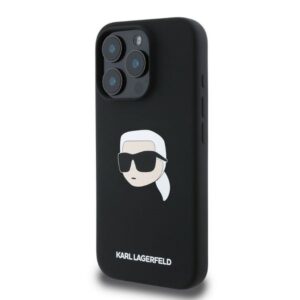 KARL LAGERFELD dėklas skirtas Apple iPhone 16 Pro Max compatible with MagSafe KLHMP16XSKHPPLK (Sil KL Head Print) juodos spalvos - Image 3