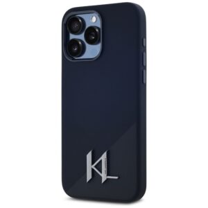 KARL LAGERFELD dėklas skirtas Apple iPhone 15 Pro compatible with MagSafe KLHMP15LSCMKMPCK (Silicone Initial Metal Logo) juodos spalvos - Image 2