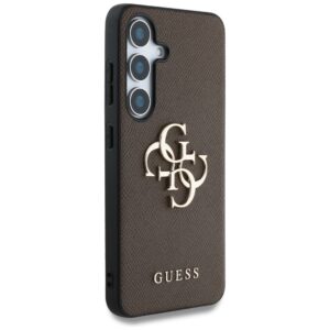 GUESS dėklas skirtas Samsung Galaxy S25 GUHCS25SPGT4MBW (PU Grained Big 4G and Classic Logo) rudos spalvos - Image 5