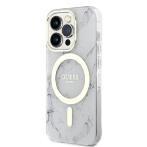 Guess IML Marble MagSafe dėklas skirtas Apple iPhone 13 Pro baltos spalvos - Image 1