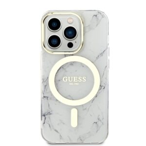 Guess IML Marble MagSafe dėklas skirtas Apple iPhone 13 Pro baltos spalvos - Image 2