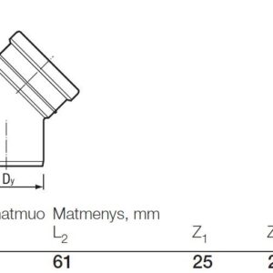Lauko kanalizacijos alkūnė Wavin, Ø 110 mm, 45° - Image 2