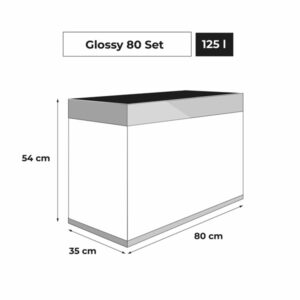Aquael Glossy 125L LED D&N pilkas (Pagal užsakymą) - Image 3