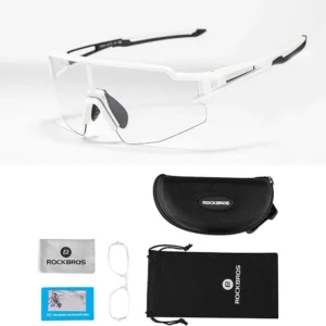 Rockbros 10172 photochromic UV400 dviratininko akiniai - baltos spalvos - Image 3