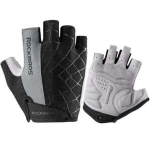 Rockbros S109GR dviratininko pirštinės, dydis XL - pilkos spalvos