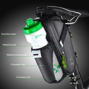 Rockbros C7-1 waterproof dviračio krepšys with saddle mounting 1.5l - juodos spalvos - Image 3