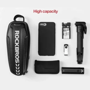 Rockbros B60 waterproof dviračio krepšys for frame - juodos spalvos - Image 3