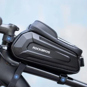 Rockbros B68-1 armored dviračio krepšys with phone pocket 1.7l - juodos spalvos - Image 9