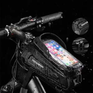 Rockbros B68-1 armored dviračio krepšys with phone pocket 1.7l - juodos spalvos - Image 3