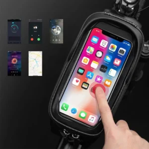 Rockbros B68 dviračio krepšys for armored frame with phone pocket and cover 1.7l - juodos spalvos - Image 8