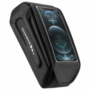 Rockbros 30120064001 waterproof frame dviračio krepšys with phone cover - juodos spalvos
