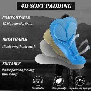 Rockbros RK2002XL bib shorts with XL pad - juodos spalvos - Image 2