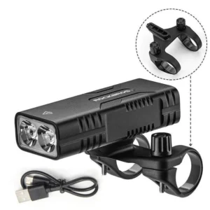 Rockbros 24310002001 bicycle light 850 lm with powerbank function + USB-C - USB-A cable - juodos spalvos - Image 3