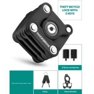 Rockbros WD795 foldable bicycle lock - juodos spalvos - Image 4