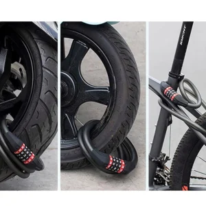 Rockbros RKS507-1BK bicycle lock with combination 1.8 m - juodos spalvos - Image 5