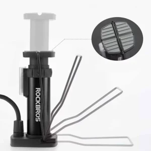 Rockbros 42610002001 floor bicycle pompa with pressure gauge - juodos spalvos - Image 3