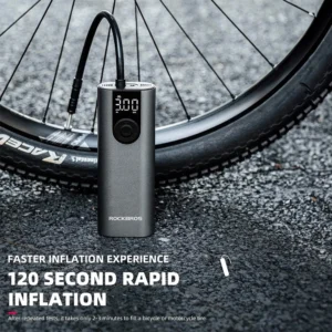 Rockbros 42720001001 Electric Bike Pump with LED Display + USB-C - USB-A Cable - juodos spalvos - Image 4