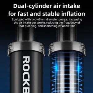 Rockbros 42430001001 foot pompa with display - juodos spalvos - Image 7