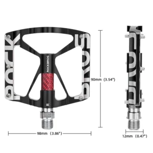 Rockbros 37213071001 Aluminum Alloy Bicycle Pedal Set - juodos spalvos - Image 6