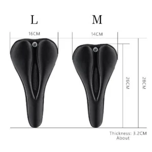 Rockbros LF047-B silicone gel bicycle seat cover size L - juodos spalvos - Image 4