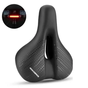 Rockbros 38218916002 MTB dviračio balnelis + lamp - juodos spalvos
