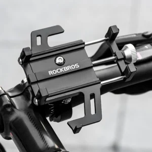 Rockbros 699-BK Aluminum Alloy Bicycle telefono laikiklis - juodos spalvos - Image 3