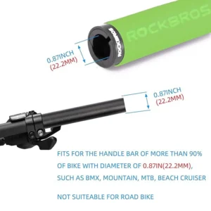 Rockbros BT1001GNBK sponge bicycle handlebar grips - green and juodos spalvos - Image 3
