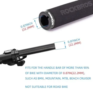 Rockbros BT1001BKBK sponge bicycle handlebar grips - juodos spalvos - Image 4