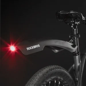 Rockbros DNB8001 mudguard with red LED light - juodos spalvos - Image 4