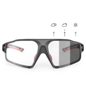 Rockbros SP216BK photochromic UV400 dviratininko akiniai - juodos spalvos and raudonos spalvos - Image 3