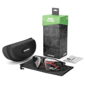 Rockbros SP216BK photochromic UV400 dviratininko akiniai - juodos spalvos and raudonos spalvos - Image 7