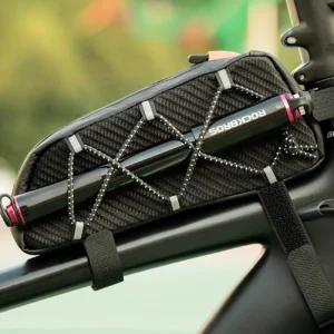 Rockbros 039BK bicycle frame bag 1 l with braid - juodos spalvos - Image 4