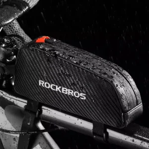 Rockbros 039BK bicycle frame bag 1 l with braid - juodos spalvos - Image 8
