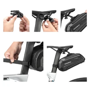Rockbros B69 bicycle saddle bag 1.8l with easy release system - juodos spalvos - Image 2
