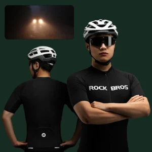 Rockbros 15120002004 short sleeve XL cycling jersey - juodos spalvos - Image 3