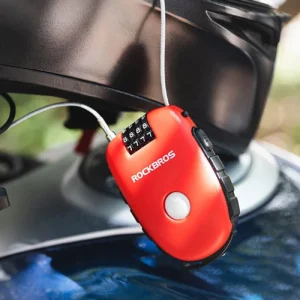 Rockbros 32420981001 bicycle lock with retractable cable - red - Image 8