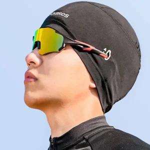 Rockbros YPP037 cycling cap with cutouts for glasses - juodos spalvos - Image 4
