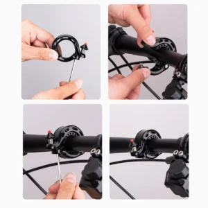 Rockbros 34210028001 Q-shaped bicycle bell - juodos spalvos - Image 8