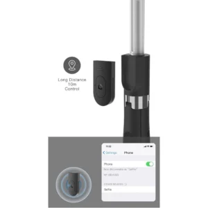 Tech-Protect L01S Bluetooth Selfie Stick with Tripod up to 70cm - juodos spalvos - Image 7
