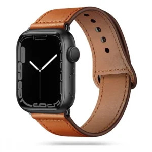 Tech-Protect LeatherFit apyrankė skirta Apple Watch 4 / 5 / 6 / 7 / 8 / 9 / SE / Ultra 1 / 2 (42/44/45/49 mm) - Brown