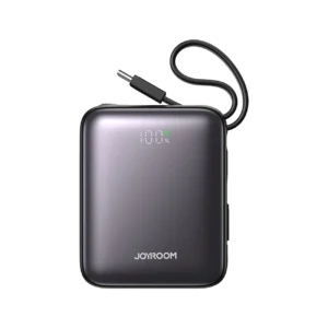 Joyroom JR-PBF27 10000mAh 22.5W Powerbank with Built-in USB-C and Lightning Cables - juodos spalvos - Image 2