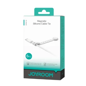 Joyroom JR-ZS422 Silicone Cable Tie with Magnet, Set of 6 - baltos spalvos - Image 4