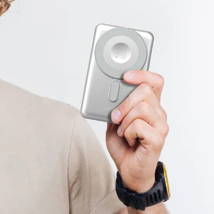 Dudao K29 10000mAh PD 20W MagSafe Power Bank with Metal Case, Stand and Built-in USB-C/ Lightning Cables - pilkos spalvos - Image 5