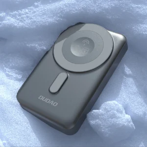 Dudao K29 10000mAh PD 20W MagSafe Power Bank with Metal Case, Stand and Built-in USB-C/ Lightning Cables - pilkos spalvos - Image 9