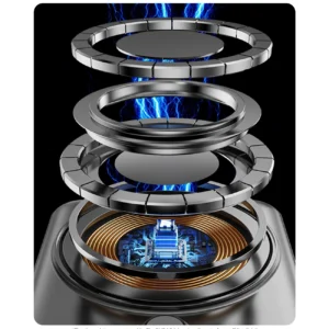 Dudao K29 10000mAh PD 20W MagSafe Powerbank with Metal Case, Stand and Built-in USB-C/ Lightning Cables - sidabro spalvos - Image 8