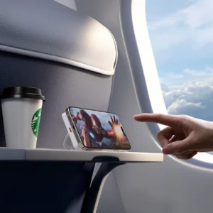 Dudao K28 10000mAh PD 22.5W MagSafe Powerbank with Metal Case and Ring Stand - sidabro spalvos - Image 4