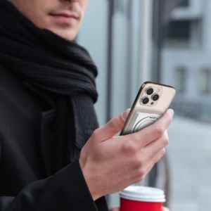 Dudao K28 10000mAh PD 22.5W MagSafe Powerbank with Metal Case and Ring Stand - pilkos spalvos - Image 4