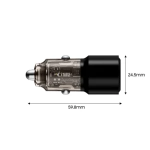 CC03 2-port PD100W automobilinis įkroviklis - juodos spalvos - Image 3