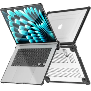 Tech-Protect SmartShell Pro case skirtas MacBook Air 15" 2023-2025 M2 / M3 / M4 - transparent and black - Image 3